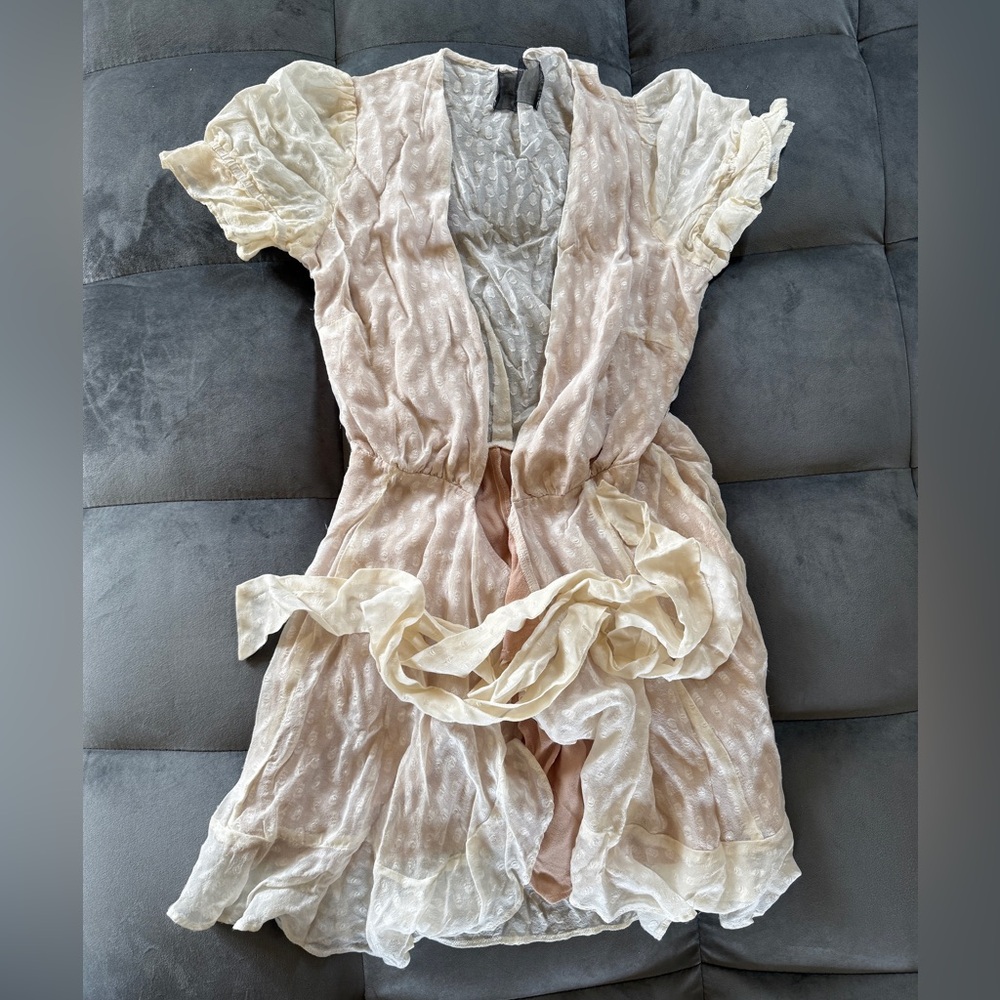Reformation cream wrap dress. Small